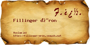 Fillinger Áron névjegykártya