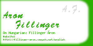 aron fillinger business card
